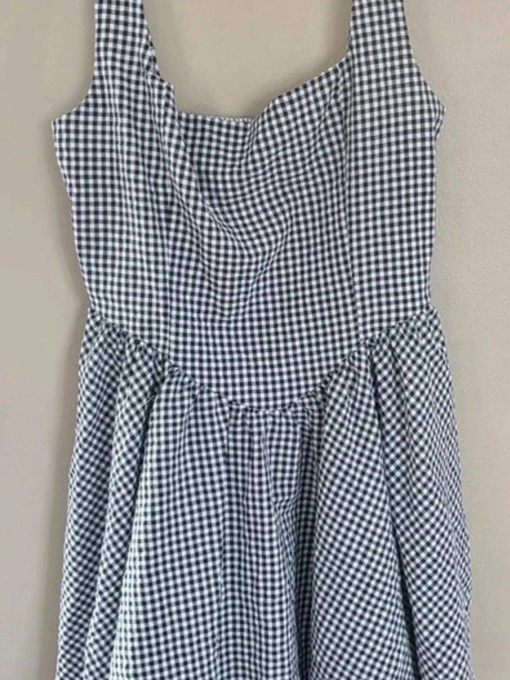 iris Black and White Gingham Fit-and-Flare Mini Dress
